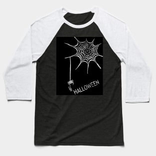 Silver Spider Happy Halloween Baseball T-Shirt